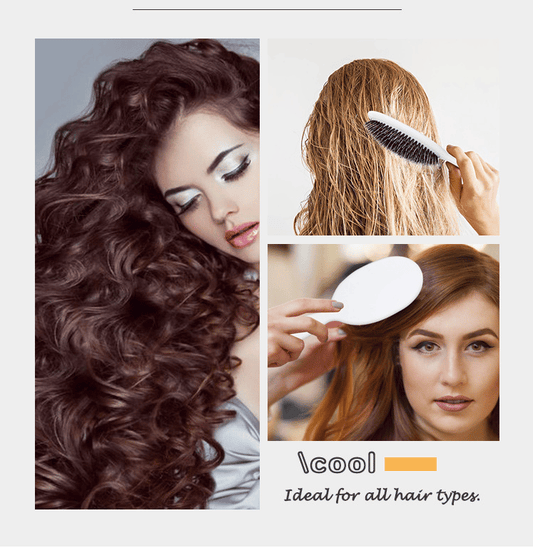 🔥LAST DAY 49% OFF🔥 🏆 Miracle Brush – Smoother, Stronger, Shinier Hair - Boar Bristle Brush with Nylon Bristles and Microsphere Massaging Tips