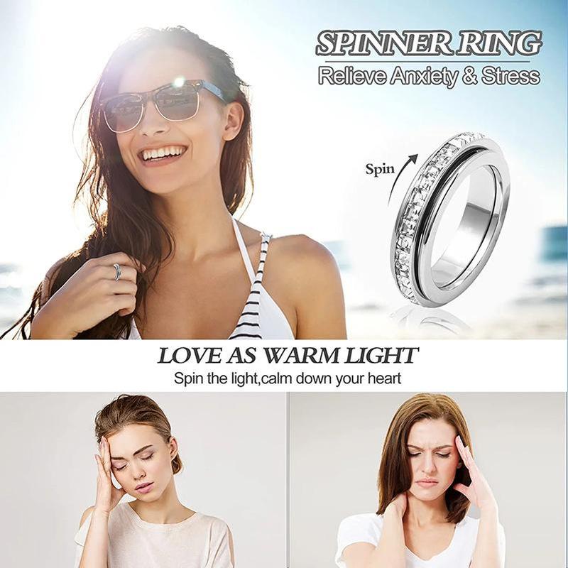 Anxiety Rings Titanium Steel Spinner Fidget Band Rings💍💍