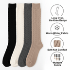 🎄 Women’s Knitted Twist Over-the-Knee Christmas Stockings