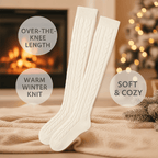 🎄 Women’s Knitted Twist Over-the-Knee Christmas Stockings