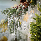 24 Pcs Crystal Icicle Christmas Tree Ornaments(3 Styles Christmas Icicles)