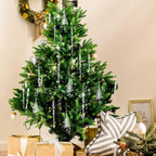 24 Pcs Crystal Icicle Christmas Tree Ornaments(3 Styles Christmas Icicles)