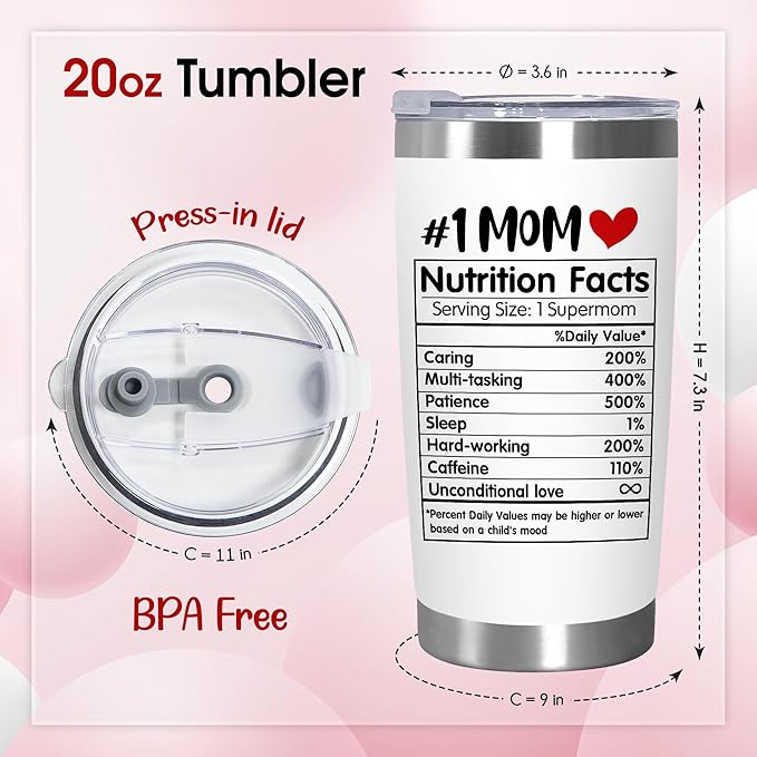 💗Mothers Day Gifts For Women，20 Oz Stainless Steel Tumbler