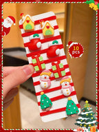 🎄10pcs/Set Cute Christmas Hair Scrunchies, Ideal For Holiday Hairstyles🎀