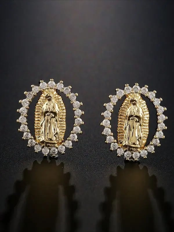 Virgin Mary Stud Earrings-A Graceful Gift of Faith