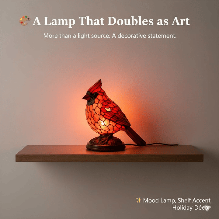 ✨ Cardinal Art Lamp — Unique Eastern elements. Good fortune. Auspiciousness.