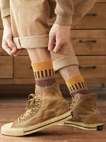🧦Men's wool blend mid-calf socks: warm, thick, with retro ethnic patterns🧦
