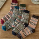 🧦Men's wool blend mid-calf socks: warm, thick, with retro ethnic patterns🧦