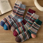 🧦Men's wool blend mid-calf socks: warm, thick, with retro ethnic patterns🧦