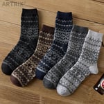 🧦Men's wool blend mid-calf socks: warm, thick, with retro ethnic patterns🧦
