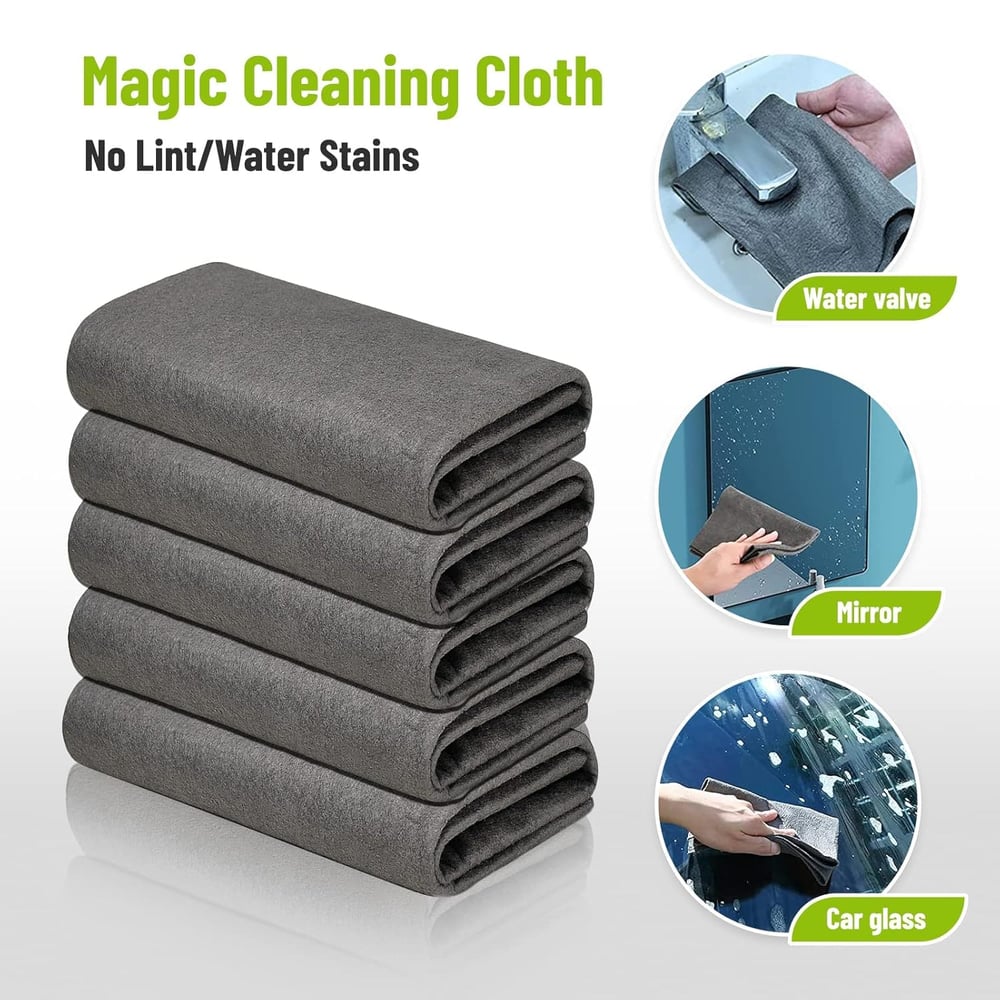 🔥Last Day 49% OFF-5 Counts Magic Cleaning Cloth, Reuseable Thickened Streak Free Magic Cleaning Wipes