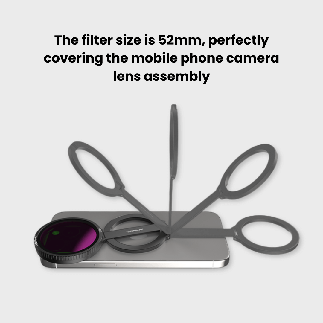 MagSafe Magnetic Mount with 52 mm CPL & ND64 Filters
