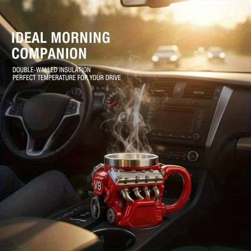 🎁LAST DAY 49% OFF🏎️V8 Engine Stainless Steel 3D Mug