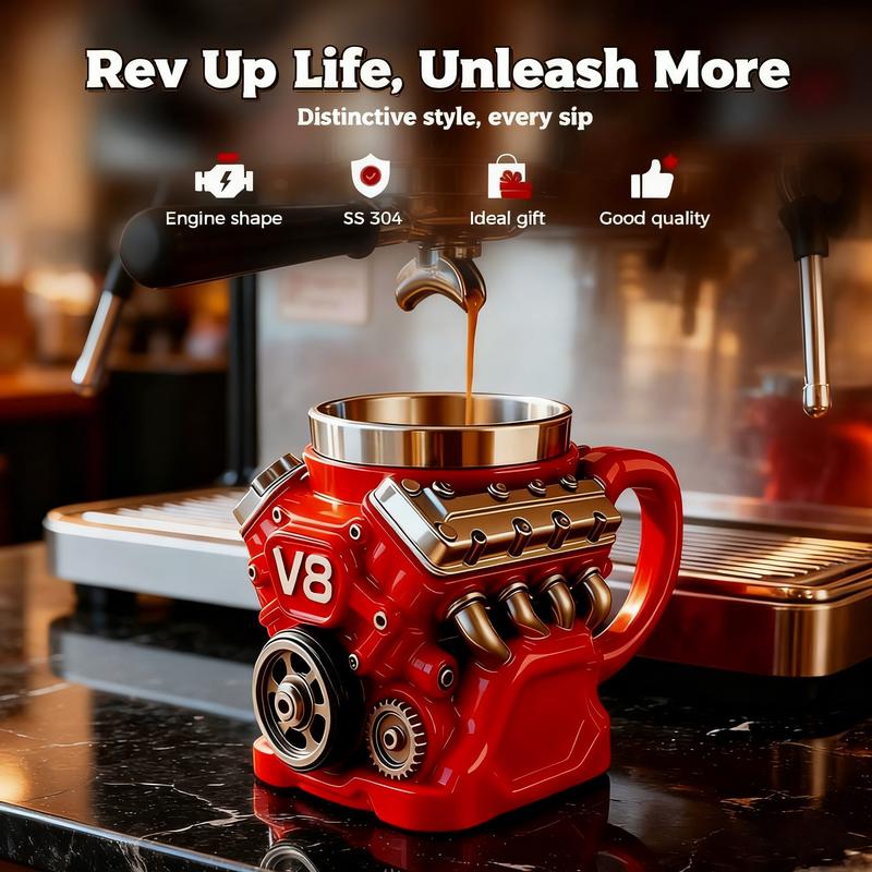 🎁LAST DAY 49% OFF🏎️V8 Engine Stainless Steel 3D Mug