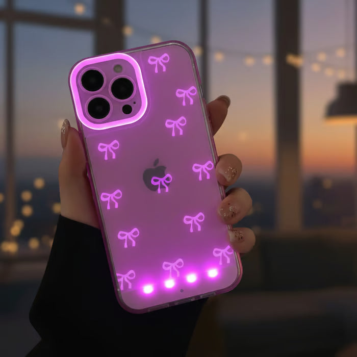🔥2026 NEW ARRIVAL📱 LED Bowknot Phone Case，, Compatible with iPhone 11/12/13/14/15/16/17 Pro/Pro Max🦋