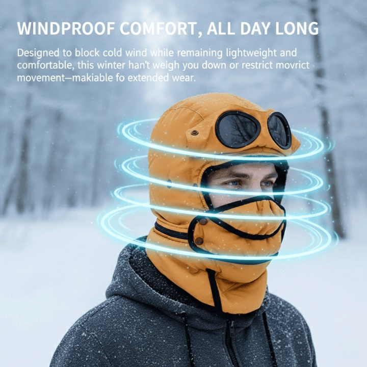 Winter 4 in 1 Windproof Warm Hat Detachable Mask Neckband