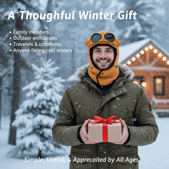 Winter 4 in 1 Windproof Warm Hat Detachable Mask Neckband
