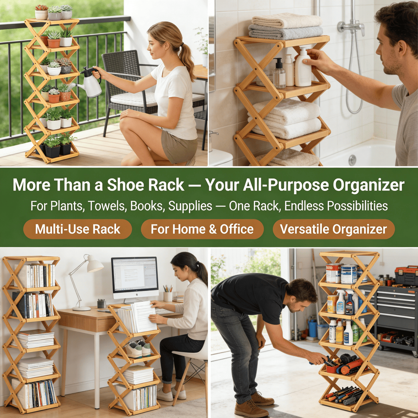 The 9-Tier No-Assembly Bamboo Rack !🌿👟