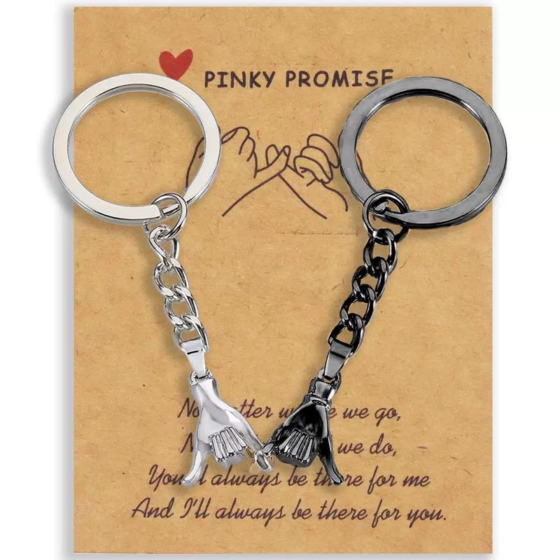💕 Pinky Promise Matching Keychains – 2-Piece Couple Gift for Valentine’s, Birthdays & Best Friends 🎁✨