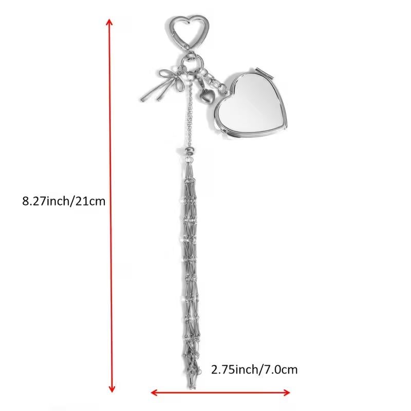 🔥LAST DAY 50% OFF💄Lipstick Holder Keychain with Mirror & Bling Charms