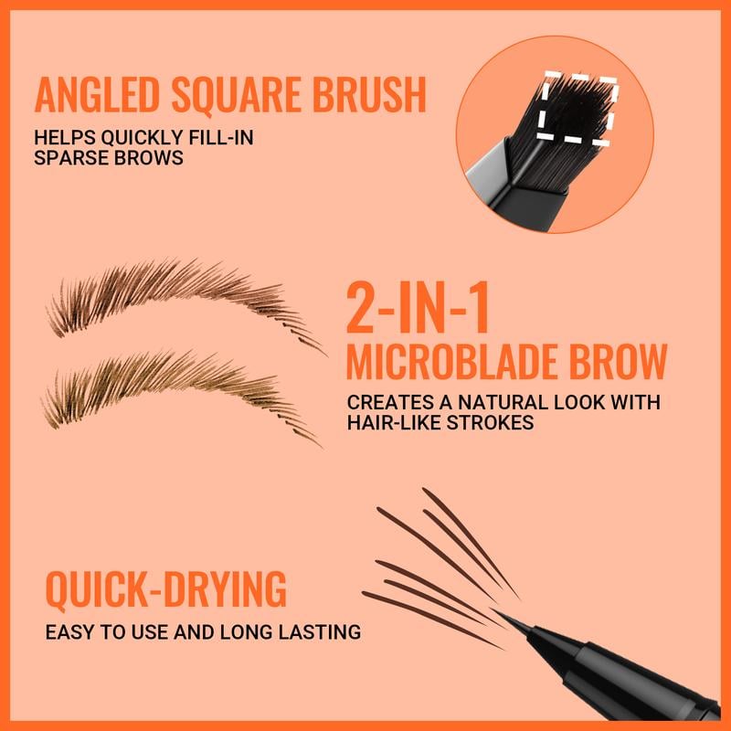 ✏️ BUY 1 GET 1 FREE! 🎉🔥2-in-1 4D Eyebrow Pencil with Waterproof Microblading and Dual-Ended Eyeliner Brush for Natural Brow Makeup and Eyelash Line