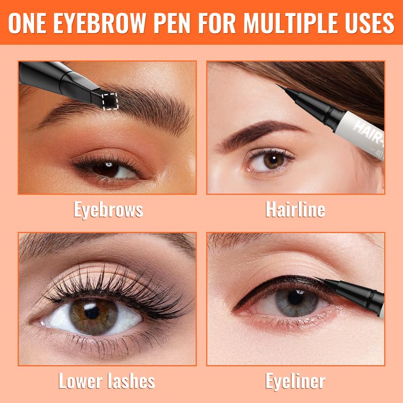 ✏️ BUY 1 GET 1 FREE! 🎉🔥2-in-1 4D Eyebrow Pencil with Waterproof Microblading and Dual-Ended Eyeliner Brush for Natural Brow Makeup and Eyelash Line