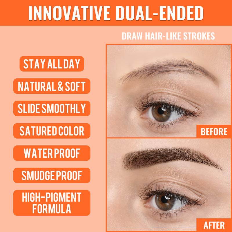 ✏️ BUY 1 GET 1 FREE! 🎉🔥2-in-1 4D Eyebrow Pencil with Waterproof Microblading and Dual-Ended Eyeliner Brush for Natural Brow Makeup and Eyelash Line