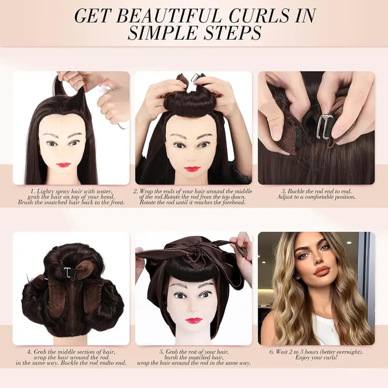 👩No-Heat Curling Set – Sleep & Style for Perfect Curls🛌
