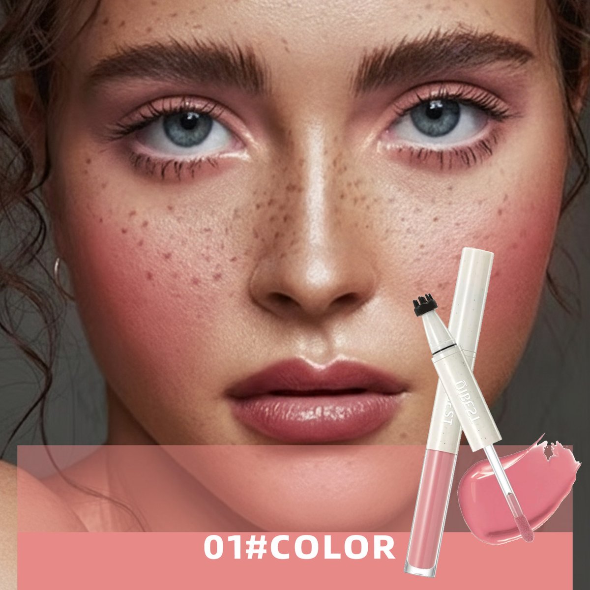 🏆Hot Sale⚡2-in-1 Natural Freckle Pen and Liquid Blush for Waterproof, Long-Lasting Sunkissed Makeup
