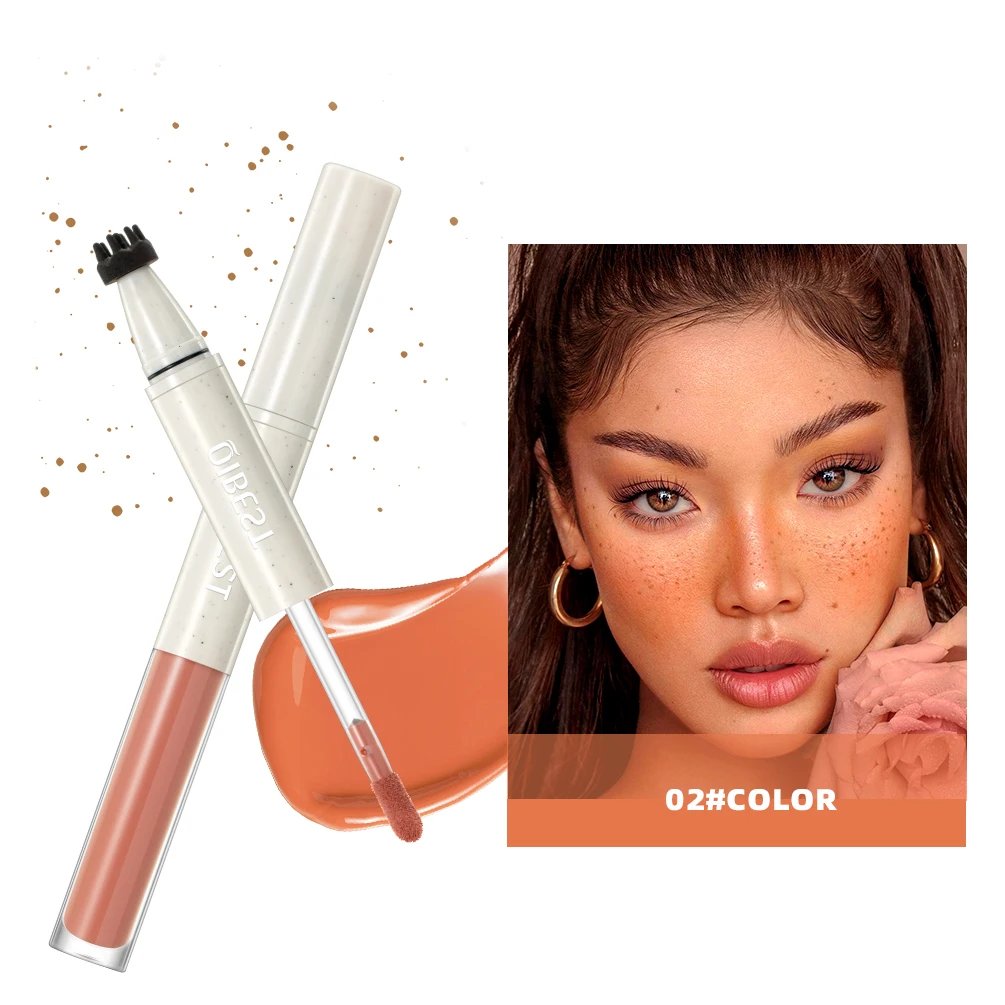 🏆Hot Sale⚡2-in-1 Natural Freckle Pen and Liquid Blush for Waterproof, Long-Lasting Sunkissed Makeup