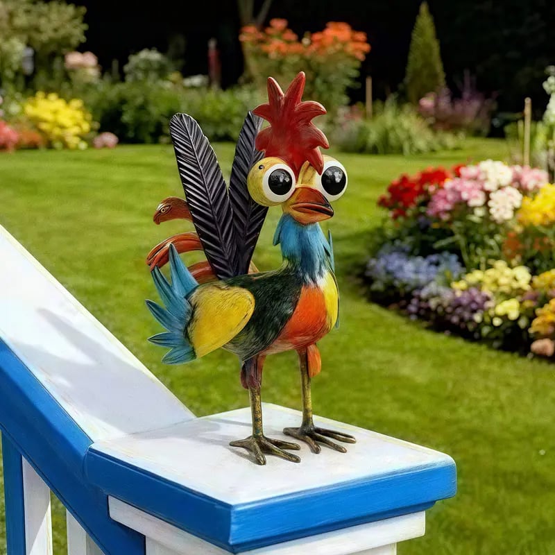 ✨2026 Spring Special Offer 49% OFF🐓 Colorful Metal Rooster Statue - Farmhouse, Patio, and Garden Decor
