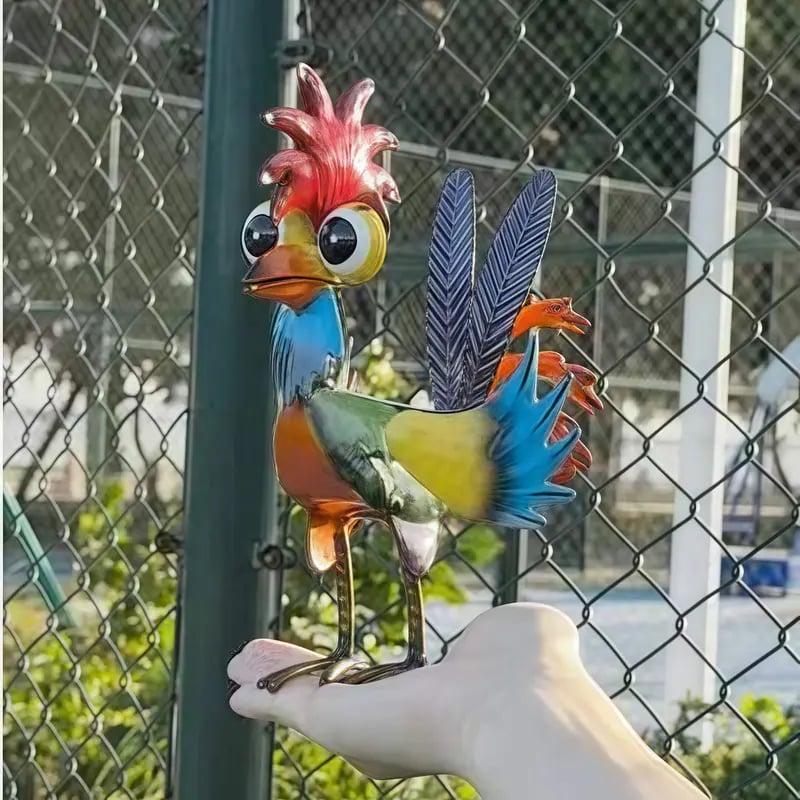 ✨2026 Spring Special Offer 49% OFF🐓 Colorful Metal Rooster Statue - Farmhouse, Patio, and Garden Decor