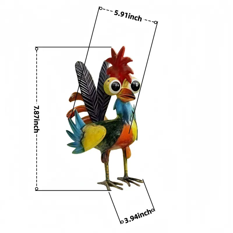 ✨2026 Spring Special Offer 49% OFF🐓 Colorful Metal Rooster Statue - Farmhouse, Patio, and Garden Decor
