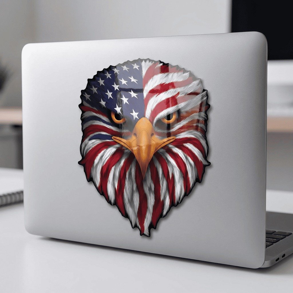 🔥Last Day 50% OFF - 🦅Reflective Eagle Eyes USA Flag Decal – Waterproof Patriotic Vinyl Sticker for Trucks, Cars & Gear