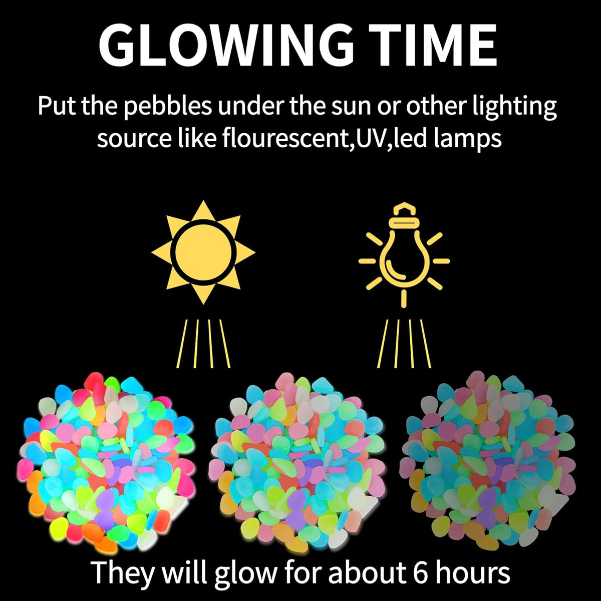 🔥Last Day Sale 49%🔥- Luminous Stones – Mixed Color Glow (Buy 1 Get 2 Free )
