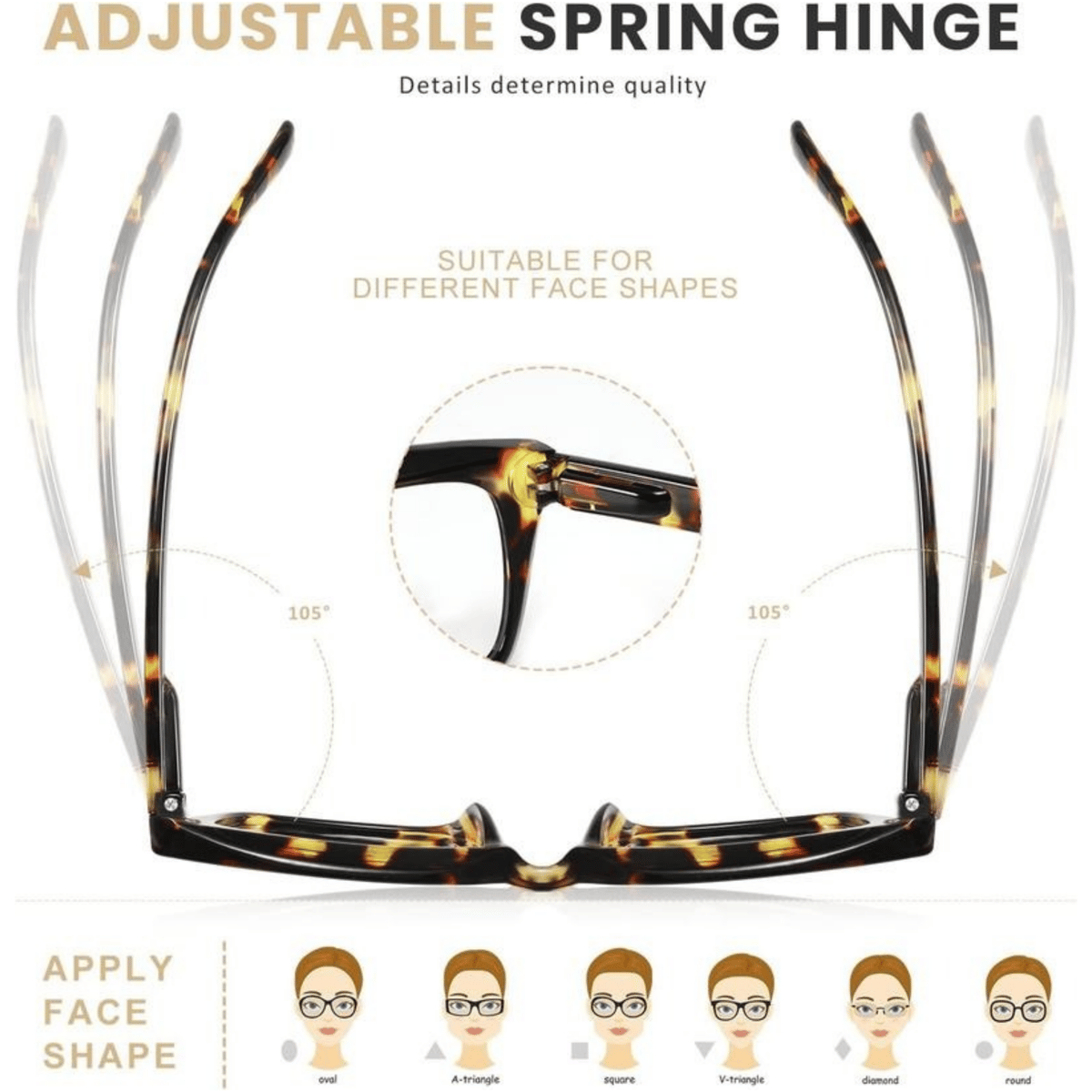 🔥Hot Sale-✨👓Tortoiseshell Reading Glasses - Blue Light Blocking Oversized Square Reaters