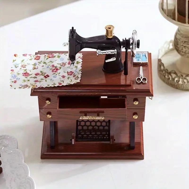 🎵Vintage Sewing Machine Design Music Box