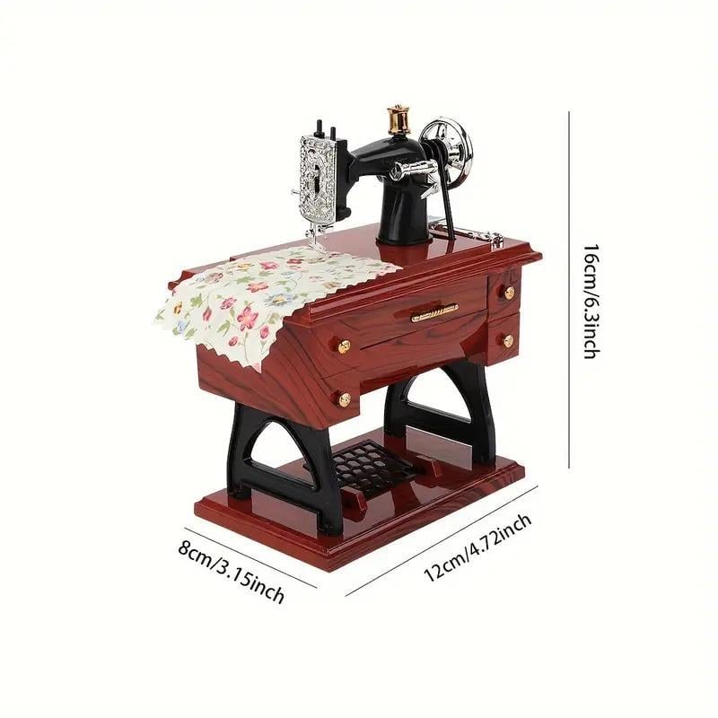 🎵Vintage Sewing Machine Design Music Box