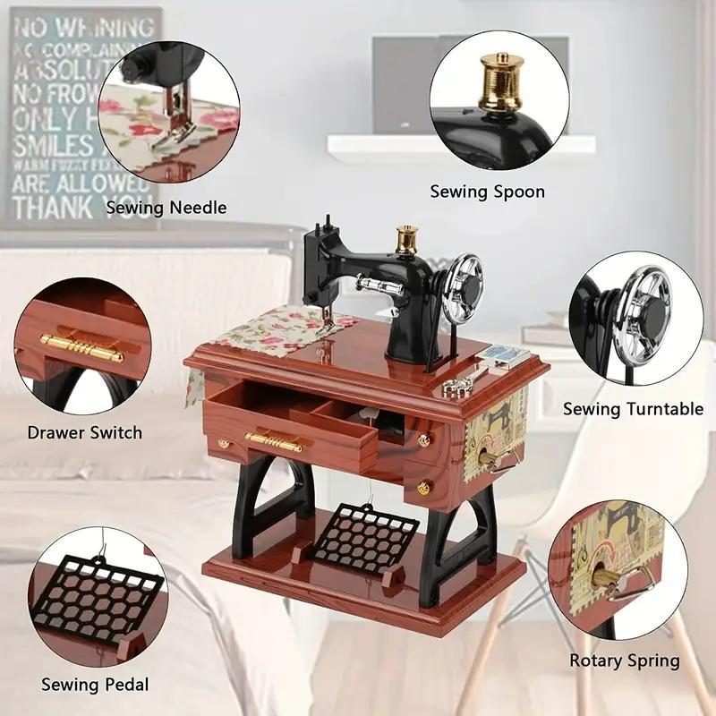 🎵Vintage Sewing Machine Design Music Box