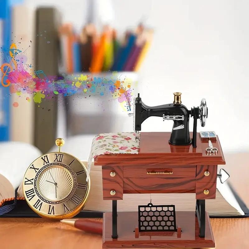 🎵Vintage Sewing Machine Design Music Box