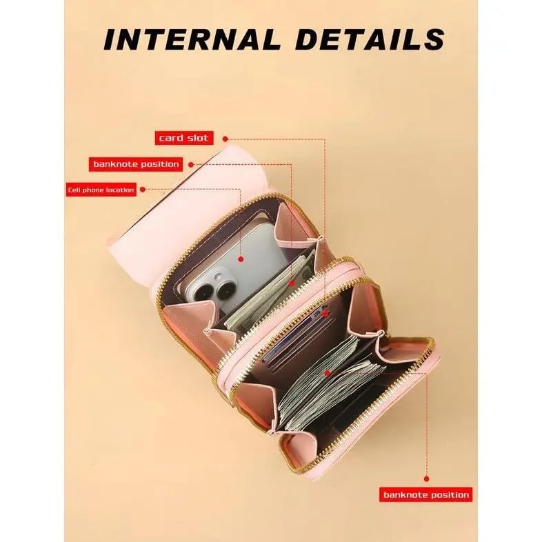 2026 Trendy Minimalist Elegant Women's Touchscreen Crossbody Phone Wallet - Multi-Card Slots & Coin Pouch