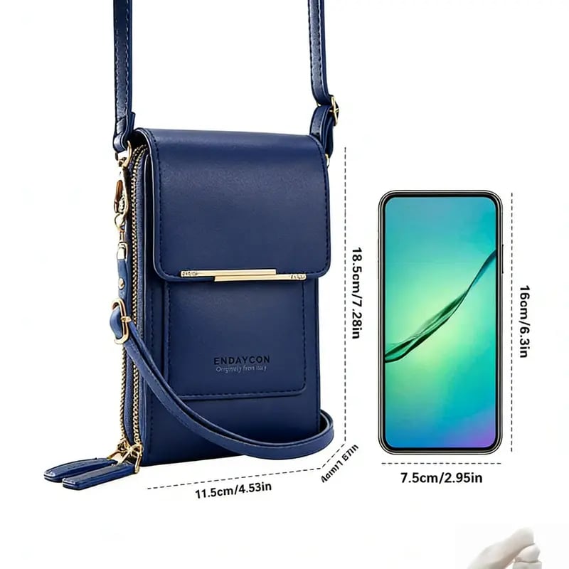 2026 Trendy Minimalist Elegant Women's Touchscreen Crossbody Phone Wallet - Multi-Card Slots & Coin Pouch