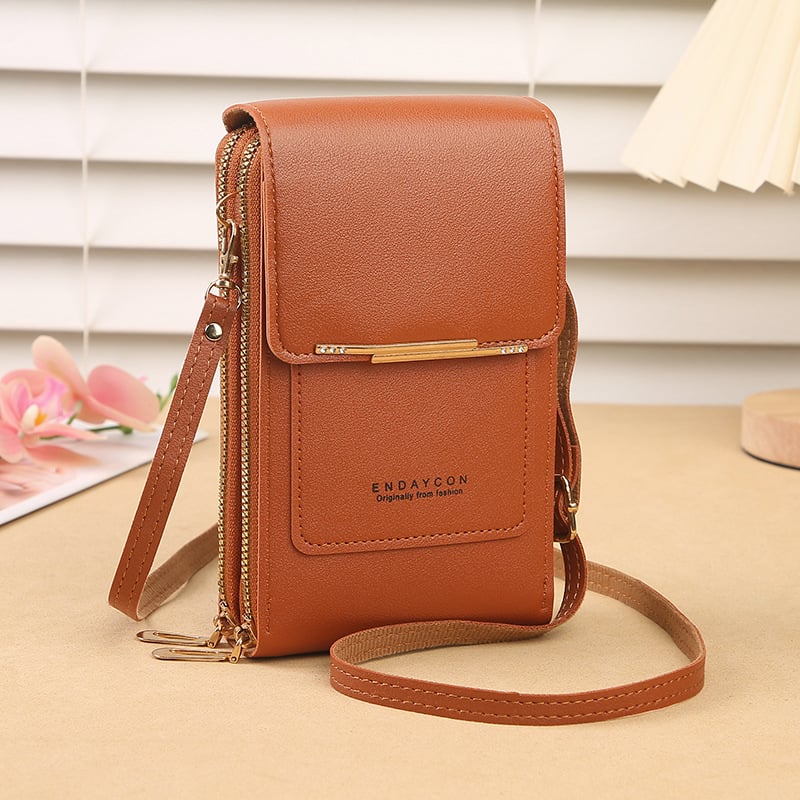 2026 Trendy Minimalist Elegant Women's Touchscreen Crossbody Phone Wallet - Multi-Card Slots & Coin Pouch