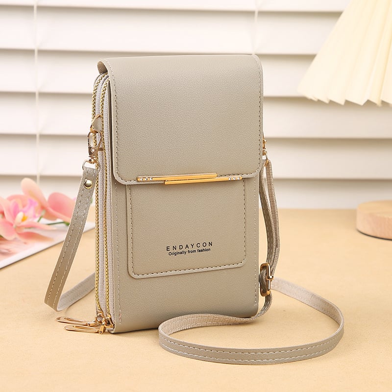 2026 Trendy Minimalist Elegant Women's Touchscreen Crossbody Phone Wallet - Multi-Card Slots & Coin Pouch
