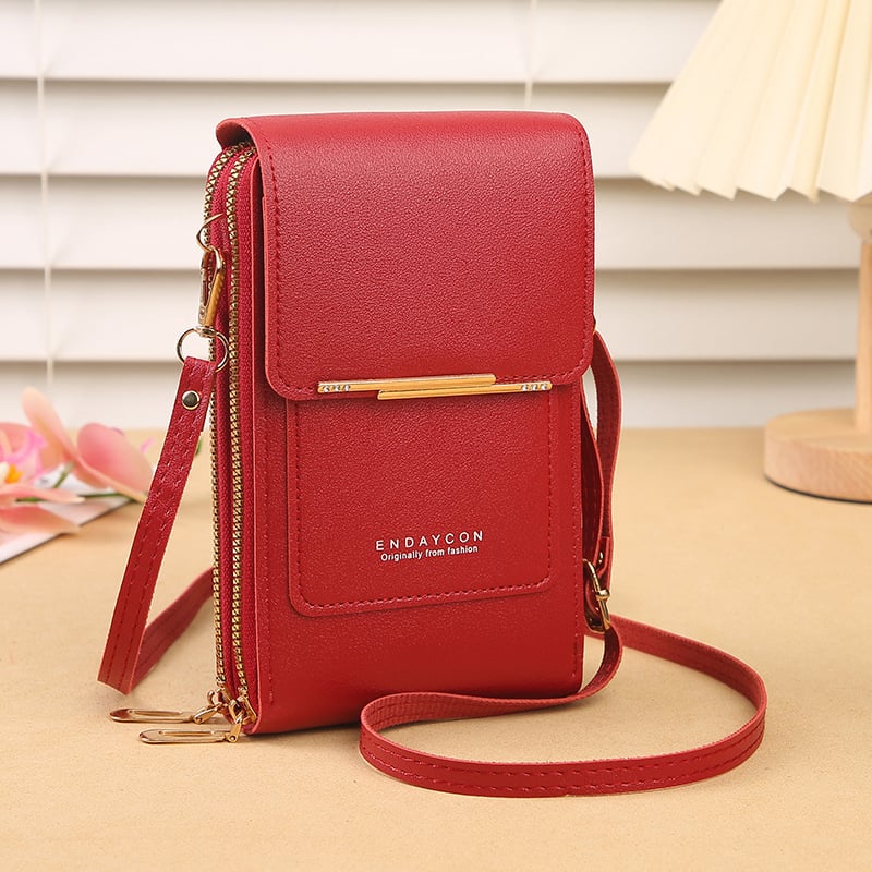 2026 Trendy Minimalist Elegant Women's Touchscreen Crossbody Phone Wallet - Multi-Card Slots & Coin Pouch