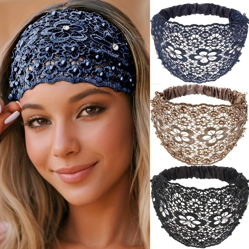 💥Vintage Floral Beaded Wide Headbands for Women