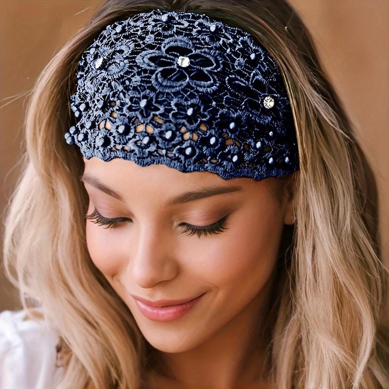 💥Vintage Floral Beaded Wide Headbands for Women