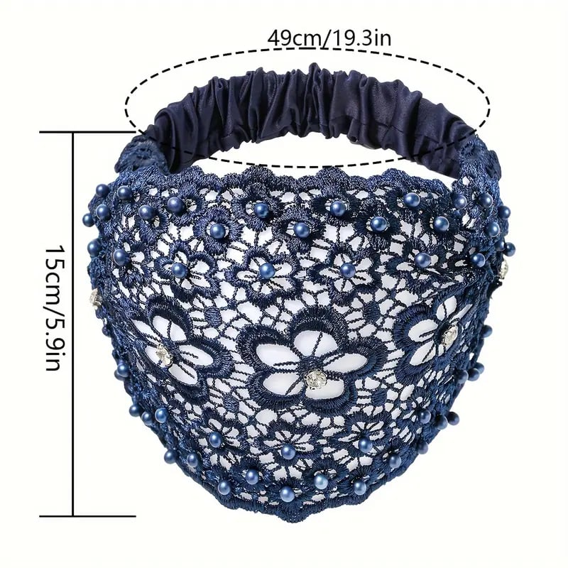 💥Vintage Floral Beaded Wide Headbands for Women