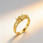 🏆Last Day Promotion 49% OFF 💕 ✨ Handcrafted Highland Cow 925 Sterling Silver Adjustable Ring