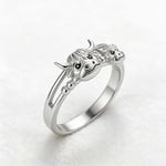 🏆Last Day Promotion 49% OFF 💕 ✨ Handcrafted Highland Cow 925 Sterling Silver Adjustable Ring